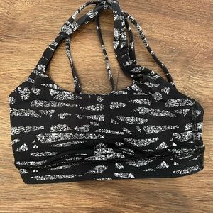 Black and White Lululemon Patterned Sports Bra